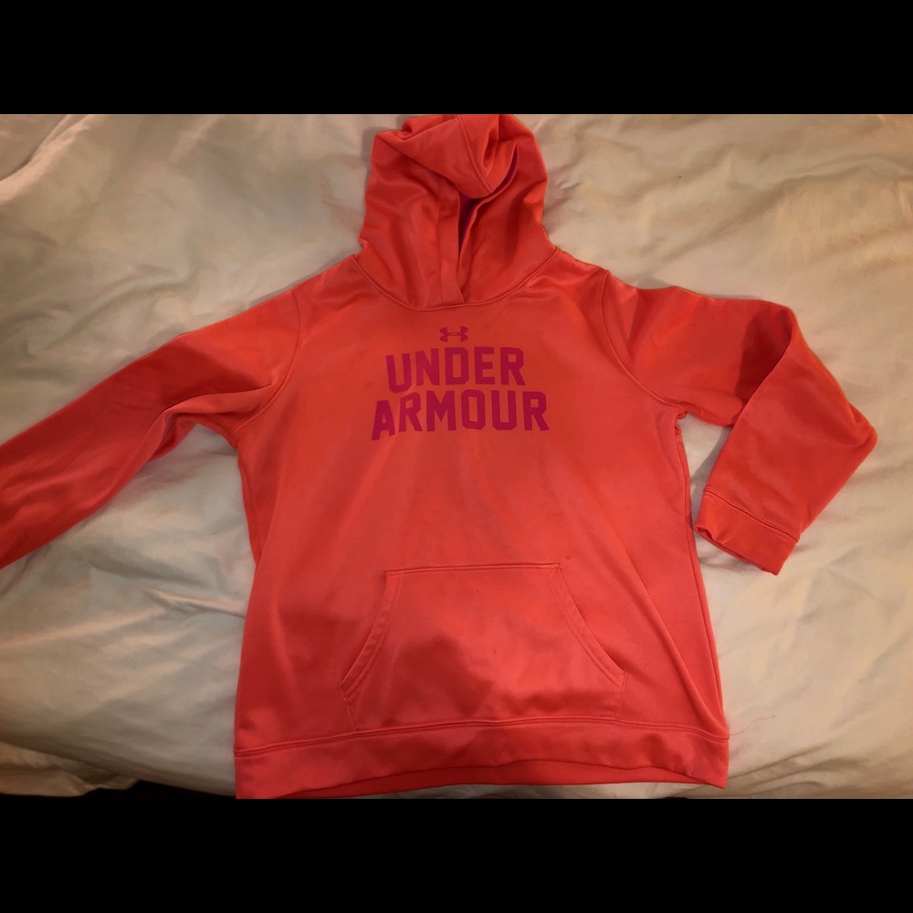 Orange under armor sweatshirt